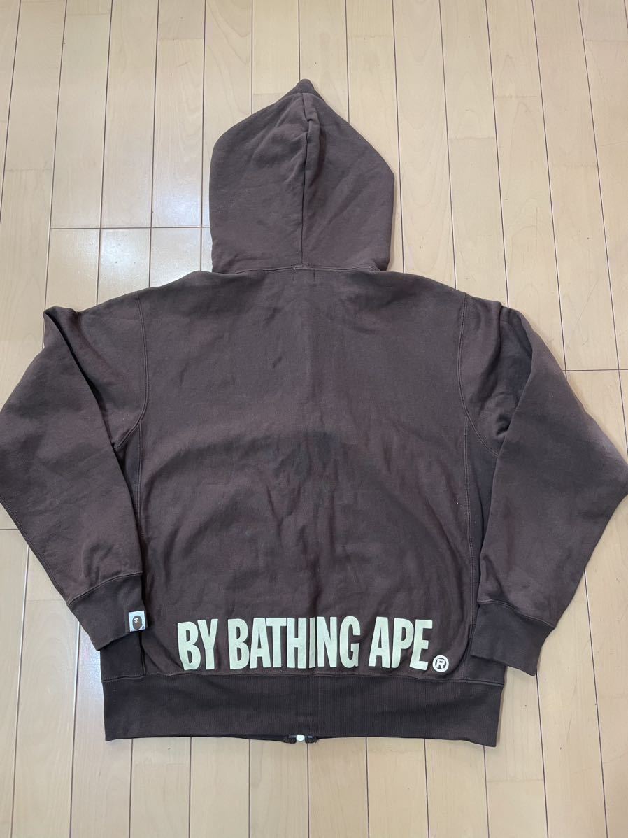 アベイシングエイプ A BATHING APE スウェット　フルジップパーカー　ブラウン　メンズ　Mサイズ_画像4