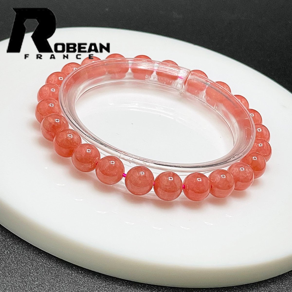 綺麗 EU製 定価7万円★ROBEAN・インカローズ★ブレスレット パワーストーン 原石 天然石 高級 プレゼント バラ色 7.5-8.1mm 1001G943_画像3