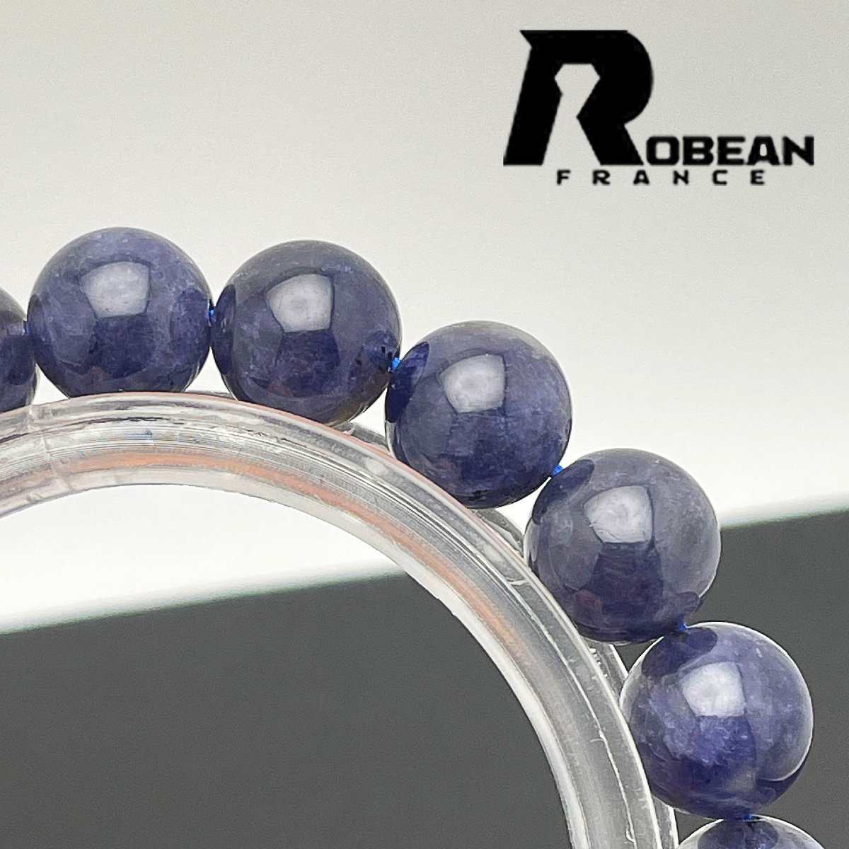 綺麗 EU製 定価6万円★ROBEAN・アイオライト★パワーストーン ブレスレット 天然石 原石 高級 絶賛 プレゼント 10.3-10.9mm 1001G1202_画像6