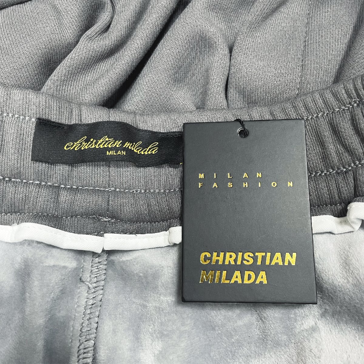 定価5万★christian milada・ミラノ発・スウェットパンツ★上質綿100% 裏起毛 防寒 厚手 無地 長ズボン チノパン リラックス 2XL/52サイズ_画像8