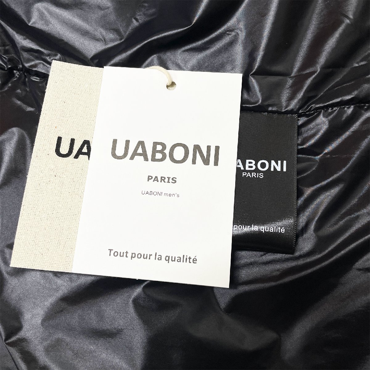 最高級EU製＆定価8万◆UABONI*Paris*ダウンベスト*ユアボニ*パリ発◆ダックダウン90％ 個性 肉厚 防寒 英字 総柄 トレンド 日常着 2XL/52_画像9