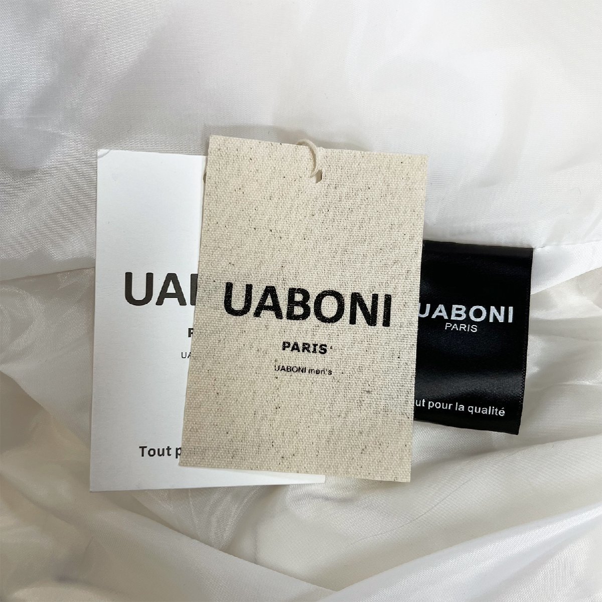 最高級EU製＆定価7万◆UABONI*Paris*スタジャン*ユアボニ*パリ発◆高品質カシミヤ 保温 アメカジ 刺繍 レトロ スポーティ OFF-WHITE L/48_画像10