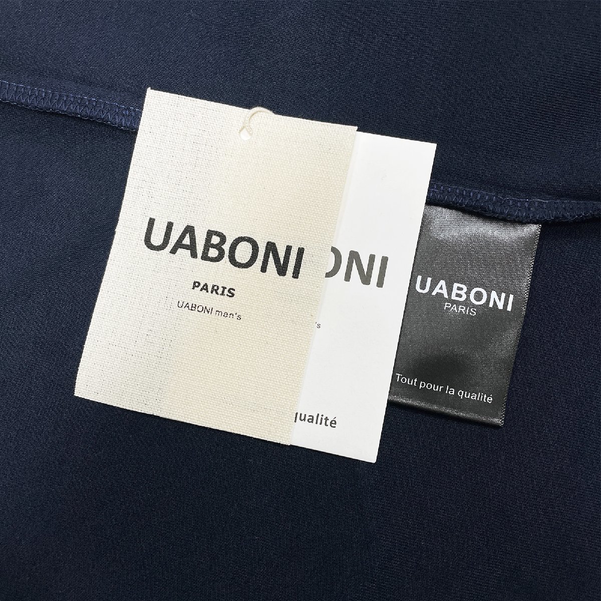 ★★上質EU製＆定価4万◆UABONI*Paris*ポロシャツ*ユアボニ*パリ発◆高級リネン/麻生地 シンプル 上品 ポロ競技 POLOシャツ ゴルフ M/46_画像10