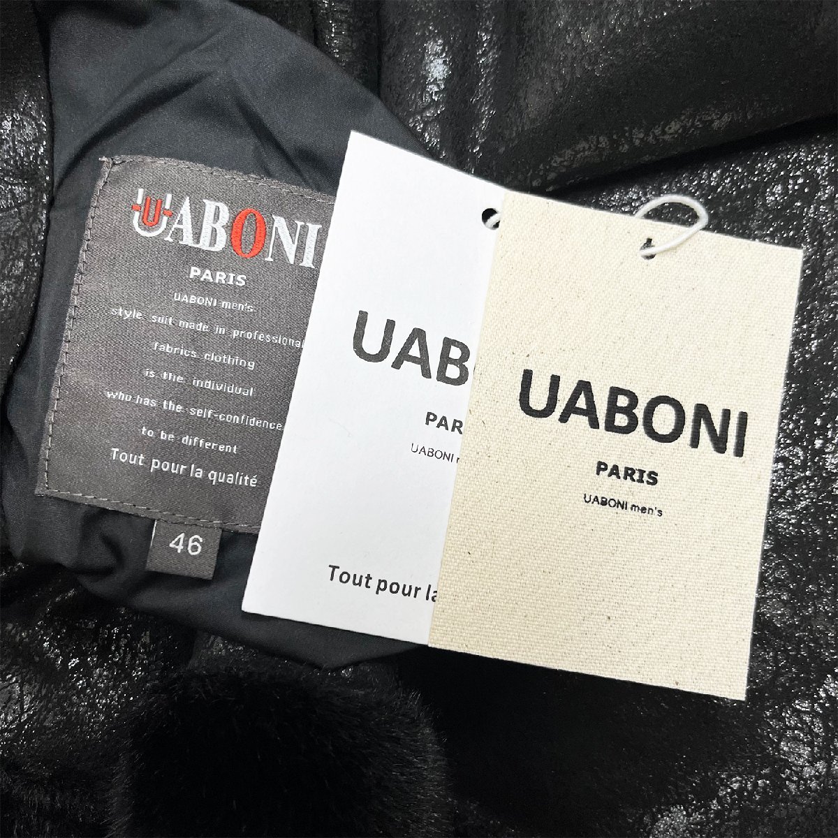 高級EU製＆定価8万◆UABONI*Paris*豪華ミンク/カシミヤ混・毛皮ファーベスト*ユアボニ*パリ発◆防寒 保温 ソフト ふわふわ 2面着 M/46_画像9