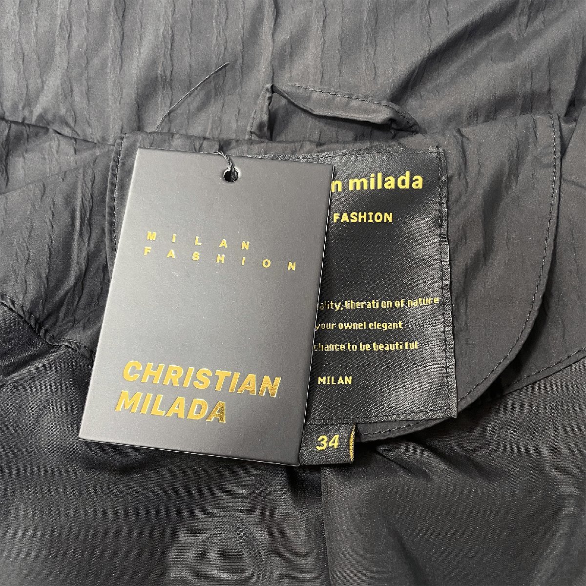 定価10万★christian milada・ミラノ発・ダウンジャケット★上品 防風保温 快適 ふんわり 無地 エレガント キレイめ レディース 秋冬L/38_画像9