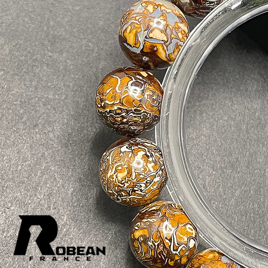 高級 EU製 定価9万円★ROBEAN・ボルダーオパール★ブレスレット パワーストーン 天然石 綺麗 お守り 13-13.6mm 1001G1260_画像5