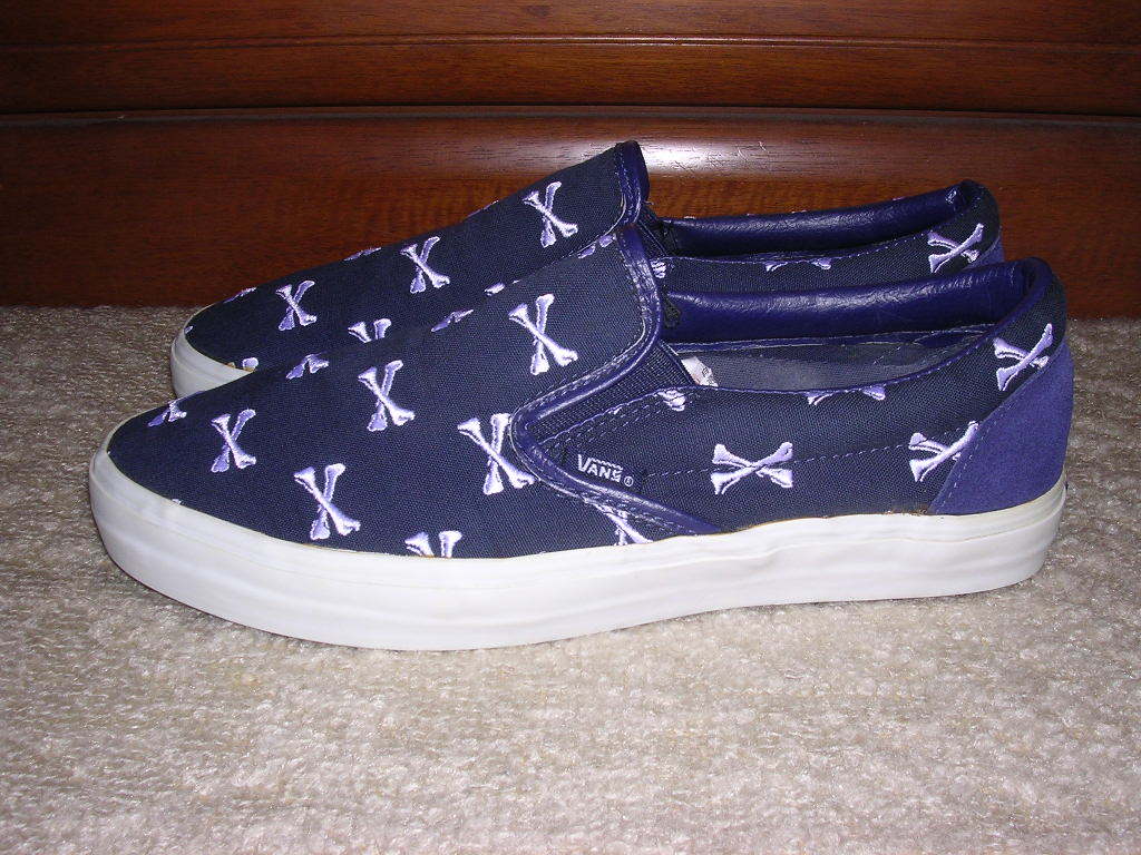 初期 07年 WTAPS × VANS SYNDICATE SLIP ON S CROSSBONES/NAVY US10.5 vintage old スリッポン クロスボーン ダブルタップス バンズ_画像6