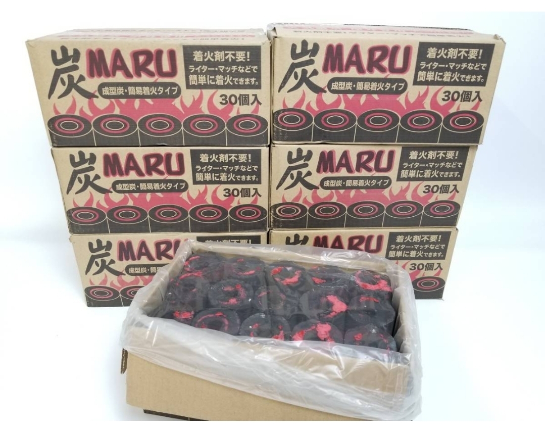  дешевый! массовая закупка Fujimi промышленность уголь MARU OF-FU30P 30 штук входит / коробка × 6 коробка комплект барбекю Solo кемпинг один человек yakiniku BBQ