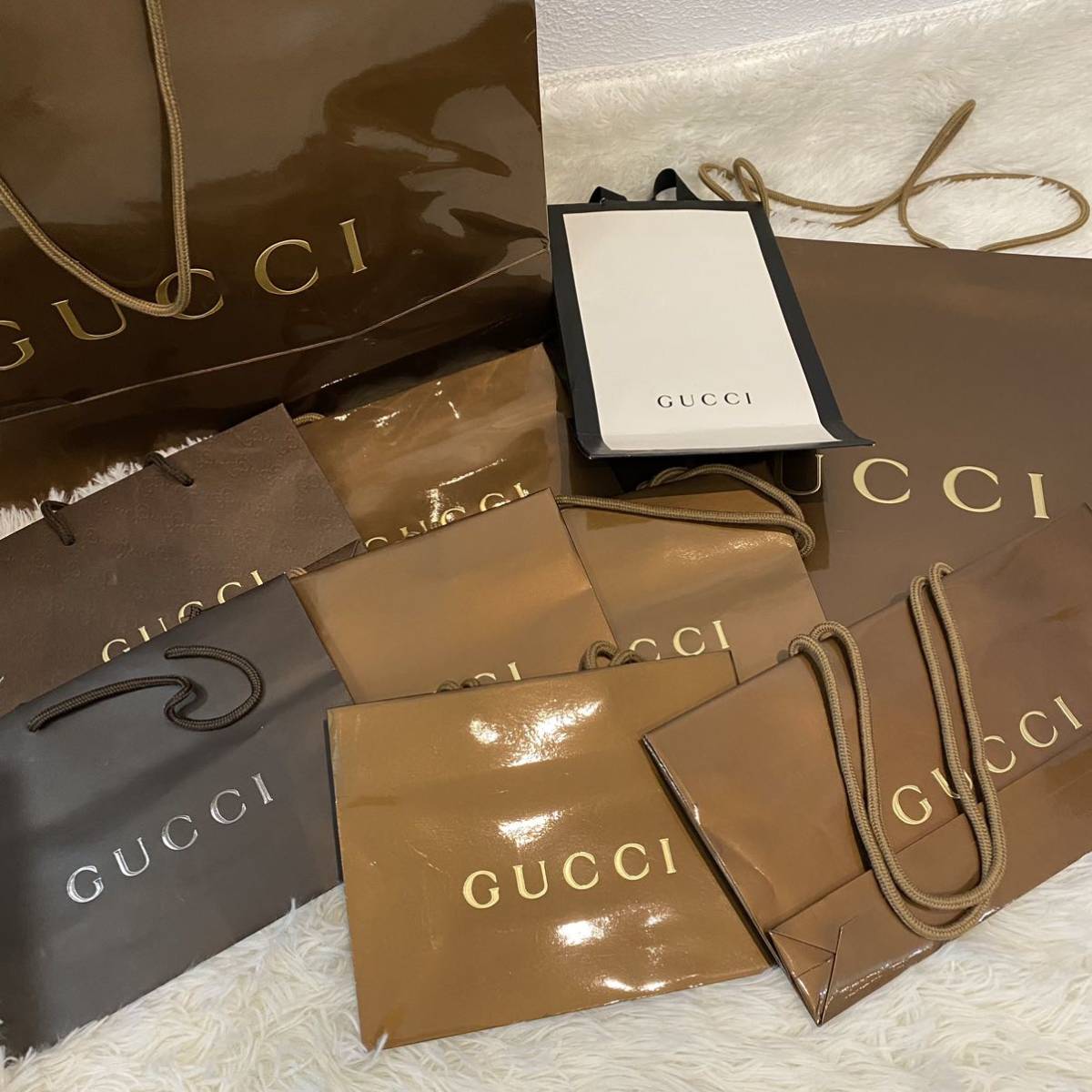 GUCCI グッチ 紙袋 ショッパー 10枚セット 大小 10点まとめ売り 1円スタート_画像1