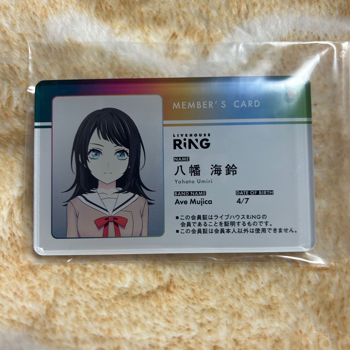 BanG Dream バンドリ RiNG 会員証風 トレーディングアクリルキー BanG Dream バンドリ RiNG 会員証風 トレーディングアクリルキー
