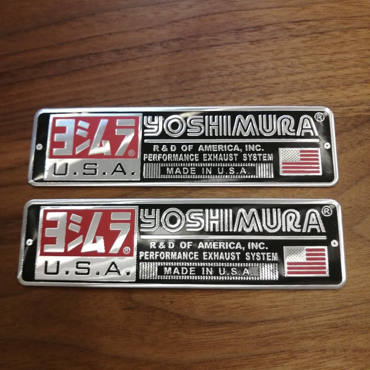 YOSHIMURA(ヨシムラ)USA  耐熱アルミ ステッカー×2枚 縦38㎜×横140㎜