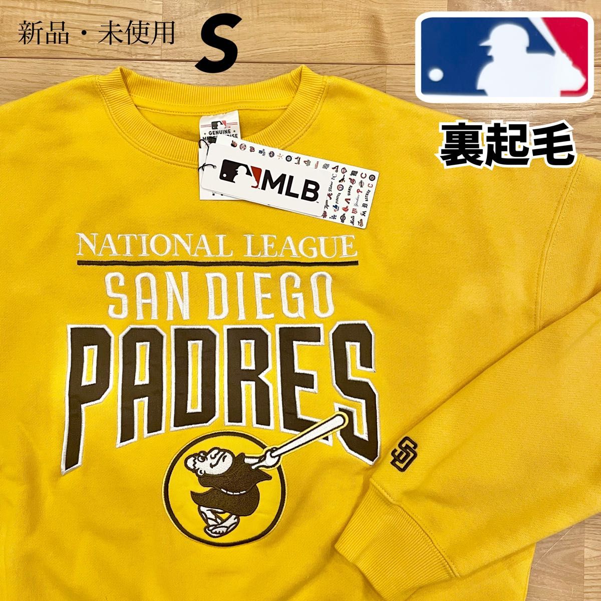 希少 【S】MLB 公式 パドレス 裏起毛 長袖 スウェット 希少 【S】MLB 公式 パドレス 裏起毛 長袖 スウェット