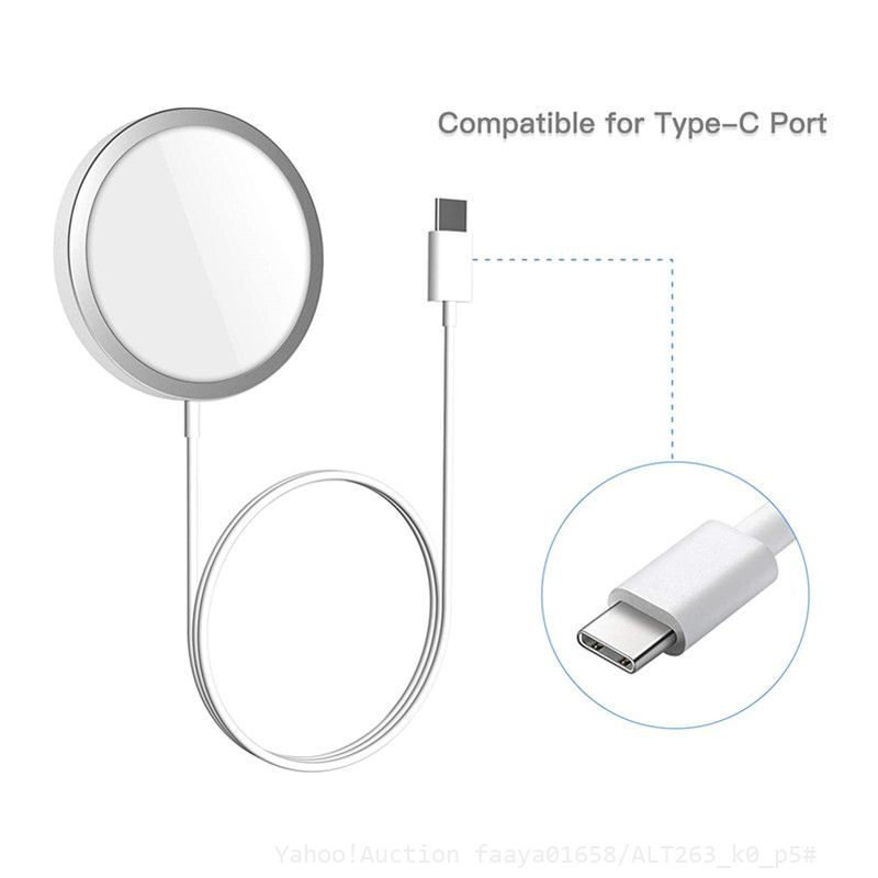 追跡あり Magsafe 携帯 Qi 充電器 ワイヤレス 充電 Apple iPhone AirPods Qi対応 15W (p5_画像2