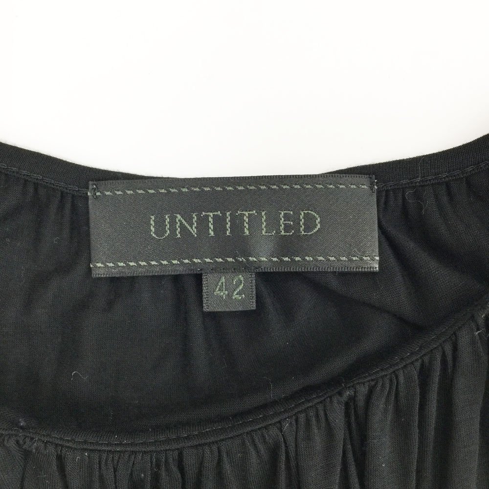 *UNTITLED Untitled short sleeves gya The - One-piece lady's size 42 black frill waist Mark 15359775 1BA/40936