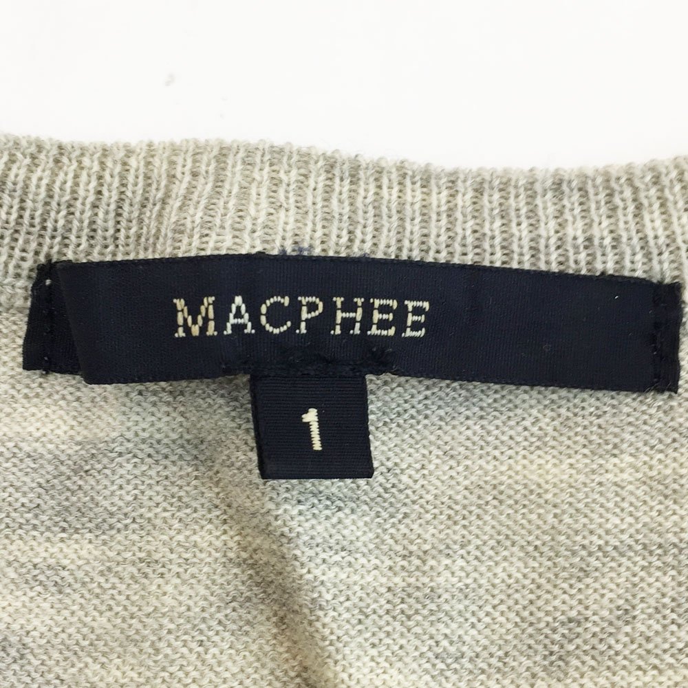 ★MACPHEE マカフィー トゥモローランド 長袖 ウールニット カーディガン レディース1 グレー クルーネック 12-02-34-02101 1BB/90092_画像6