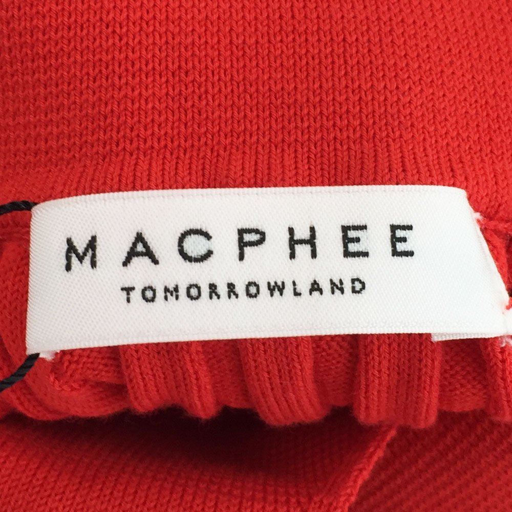 ★2021SS 未使用 MACPHEE マカフィー トゥモローランド 5分袖ポロカラー プルオーバー レディースS レッド 12-02-11-02706 1BA/90071_画像7