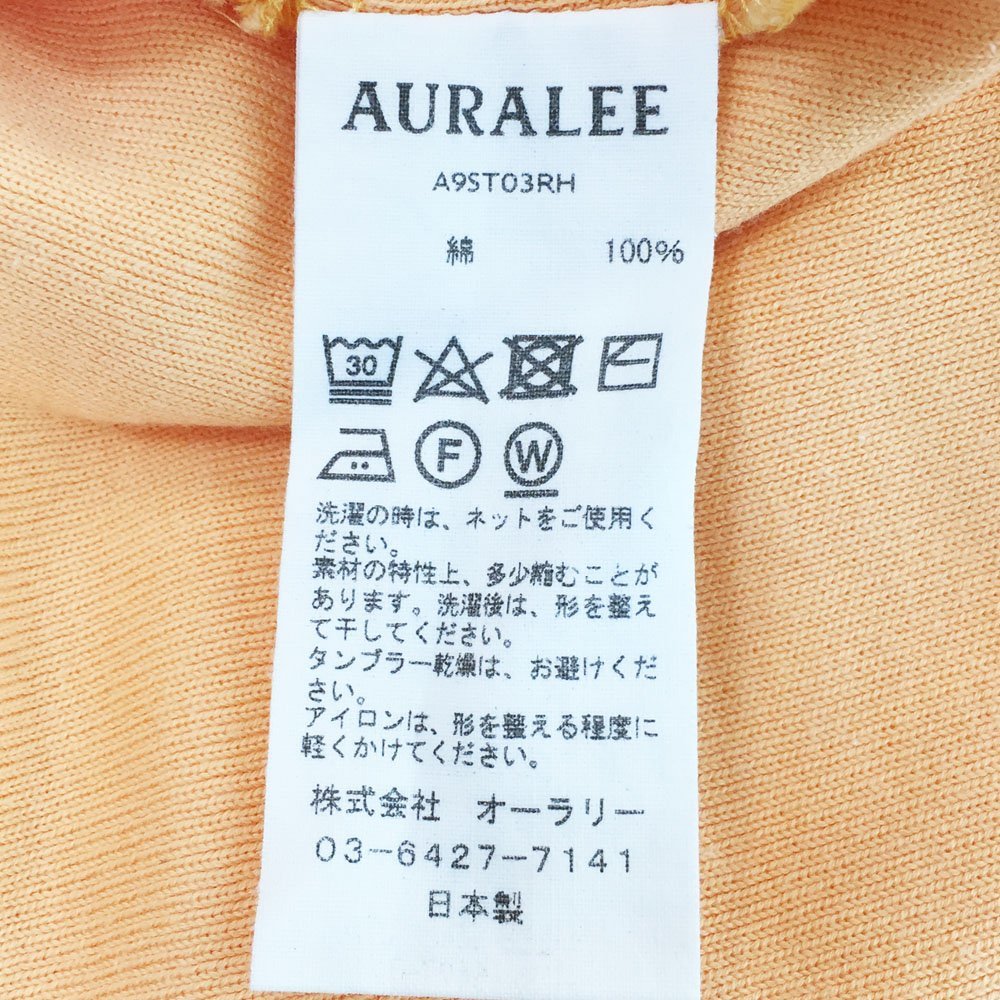 ★2019SS 未使用 AURALEE × Ron Herman オーラリー ロンハーマン 半袖 リブカットソー Tシャツ レディース0 オレンジA9ST03RH 1BA/90075_画像8