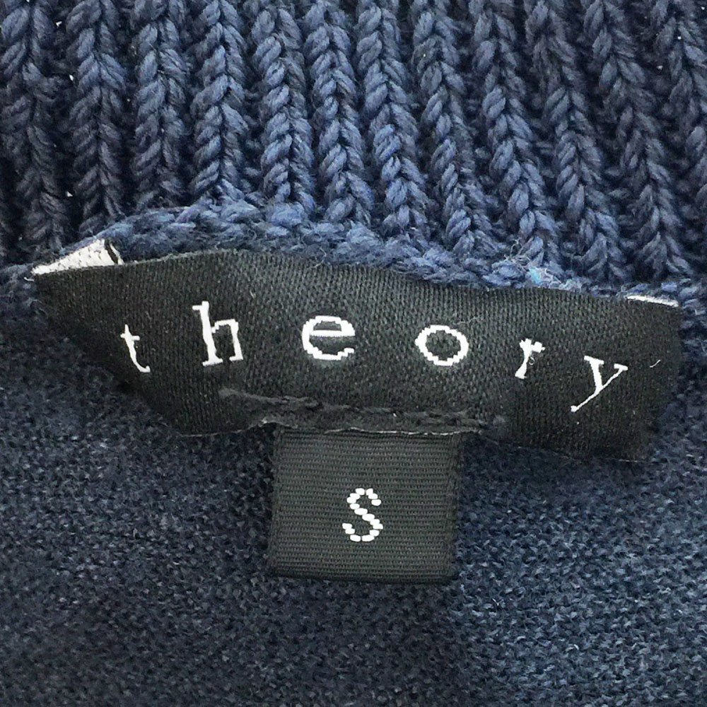 ★Theory セオリー 長袖 リネン混紡 クルーネック ニット サイズS レディース ネイビー サマーニット トップス 01-3201702 1BA/90088の画像4