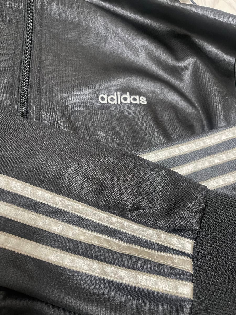 adidas アディダス コーティング ジャージ ジャケット 京 黒銀 adidas アディダス コーティング ジャージ ジャケット 京 黒銀