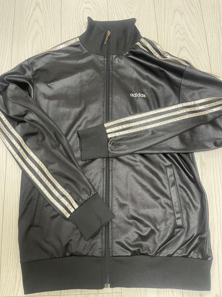 adidas アディダス コーティング ジャージ ジャケット 京 黒銀 adidas アディダス コーティング ジャージ ジャケット 京 黒銀