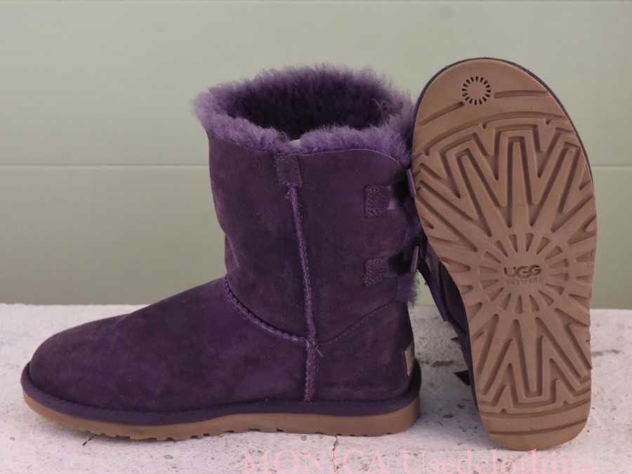 MK616◆レディース【UGG オーストラリア】ムートンブーツ ムラサキ 23cm_画像4