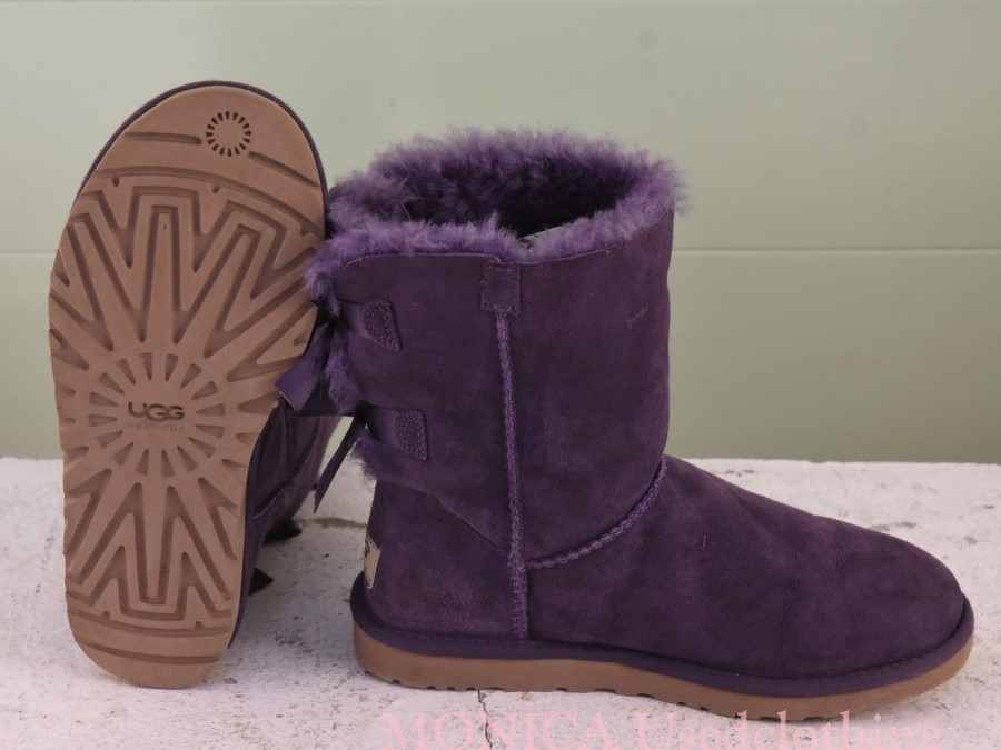 MK616◆レディース【UGG オーストラリア】ムートンブーツ ムラサキ 23cm_画像3