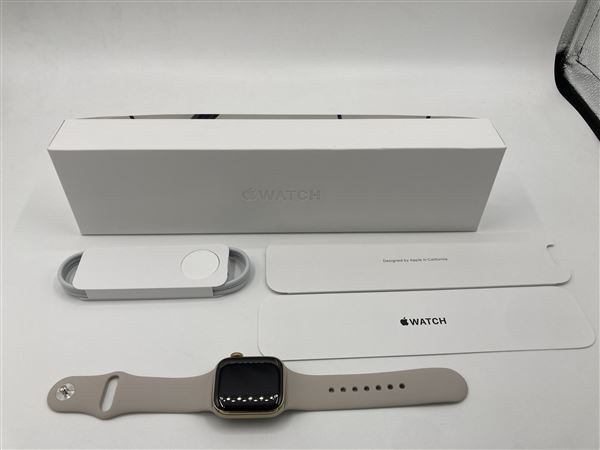 Series8[41mm セルラー]ステンレススチール ゴールド Apple Wa…_画像3