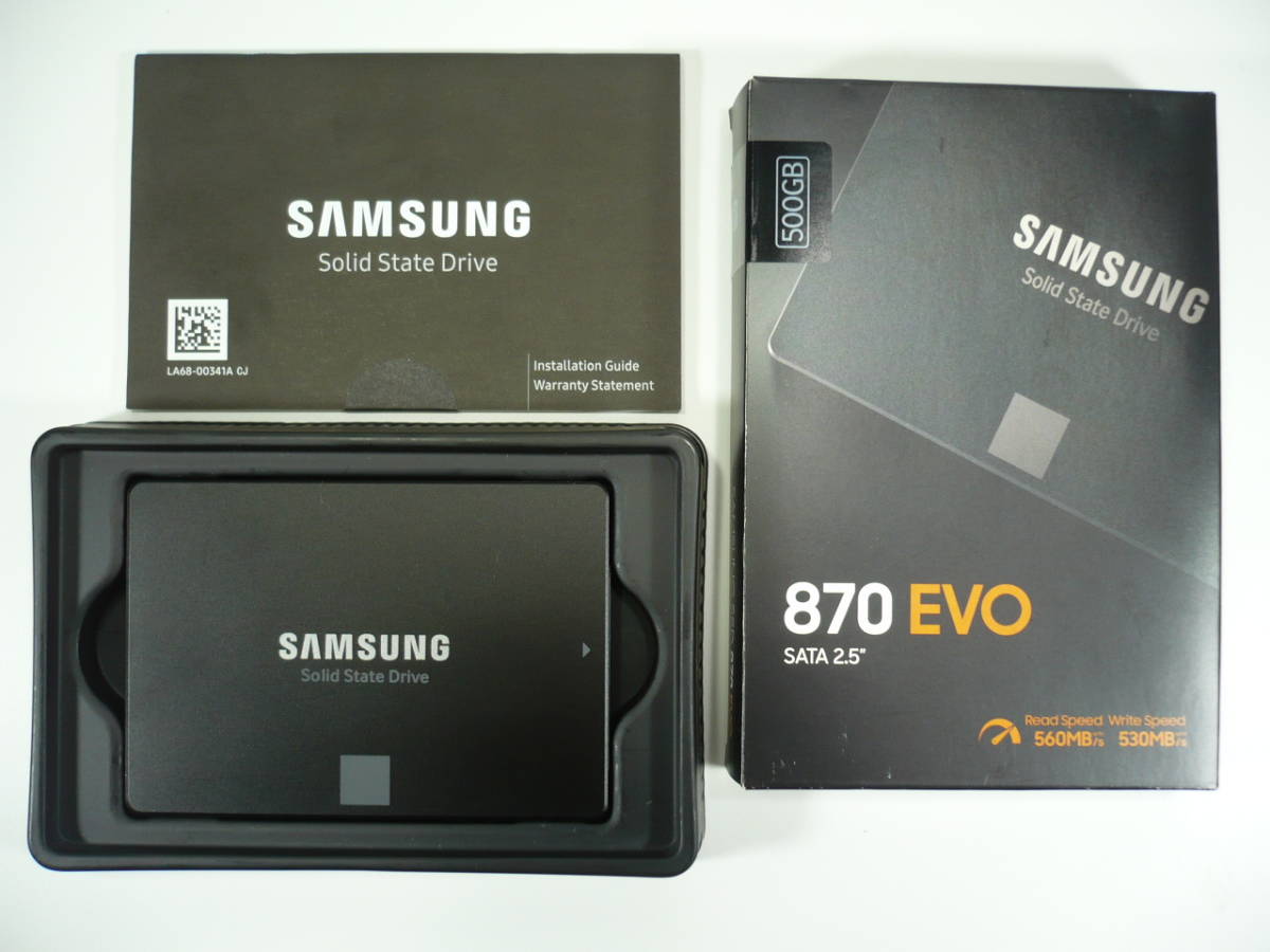 【♪未使用に近い♪】 SAMSUNG SSD 870 EVO 500GB 2.5インチ 7mm SATA MZ-77E500B/IT サムスン 【No7】_画像1