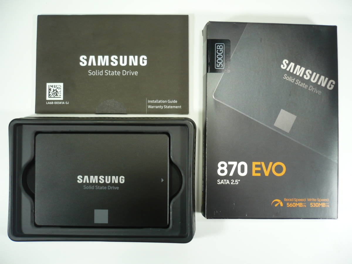 【♪未使用に近い♪】 SAMSUNG SSD 870 EVO 500GB 2.5インチ 7mm SATA MZ-77E500B/IT サムスン 【No9】_画像1