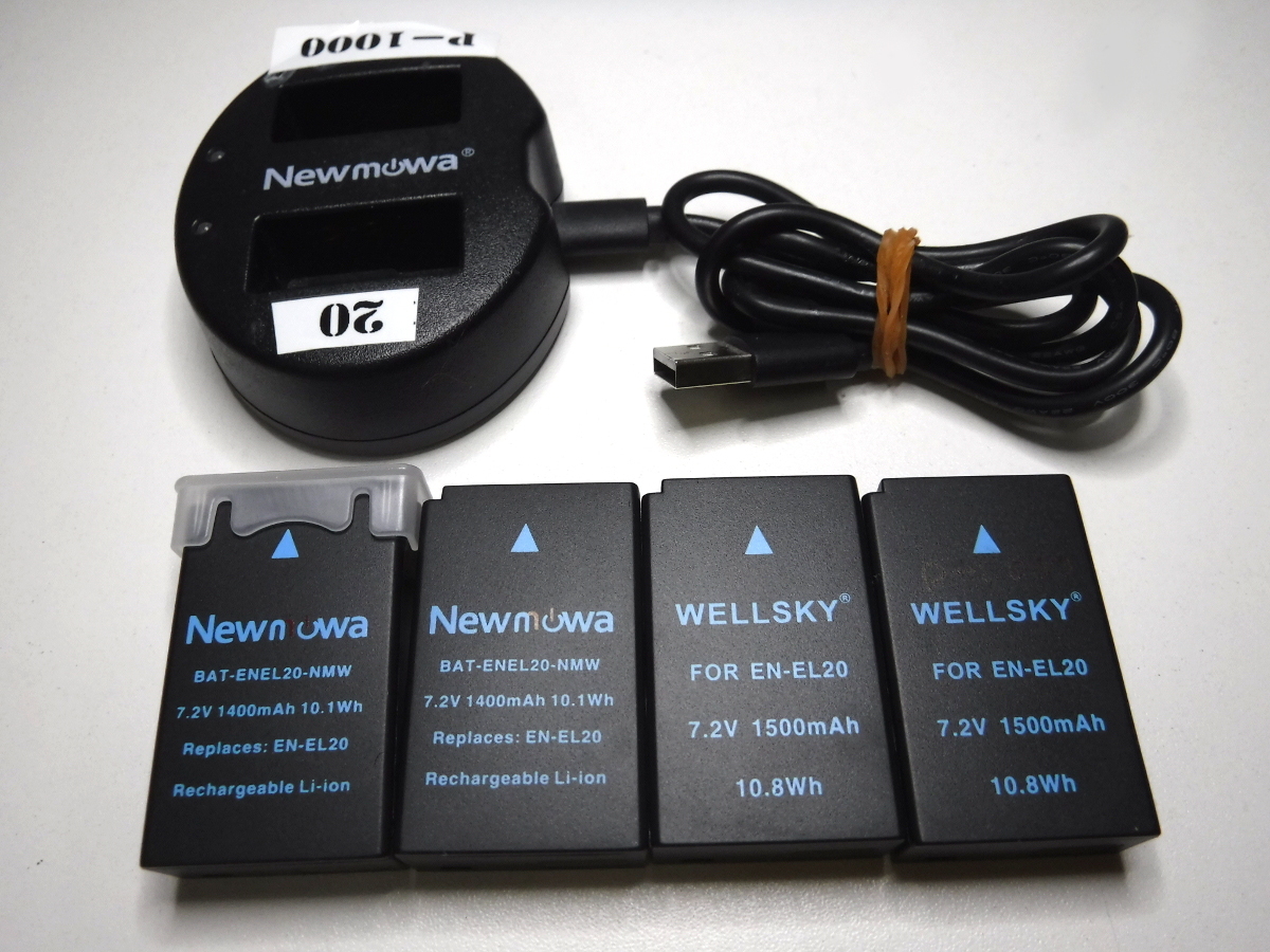 中古 ニコン対応 EN-EL20/BAT-EN-EL20-NMW/充電器 CHG-USB-DUAL/Nikon 互換バッテリー 充電器 通電確認済み 送料全国一律385円_画像1