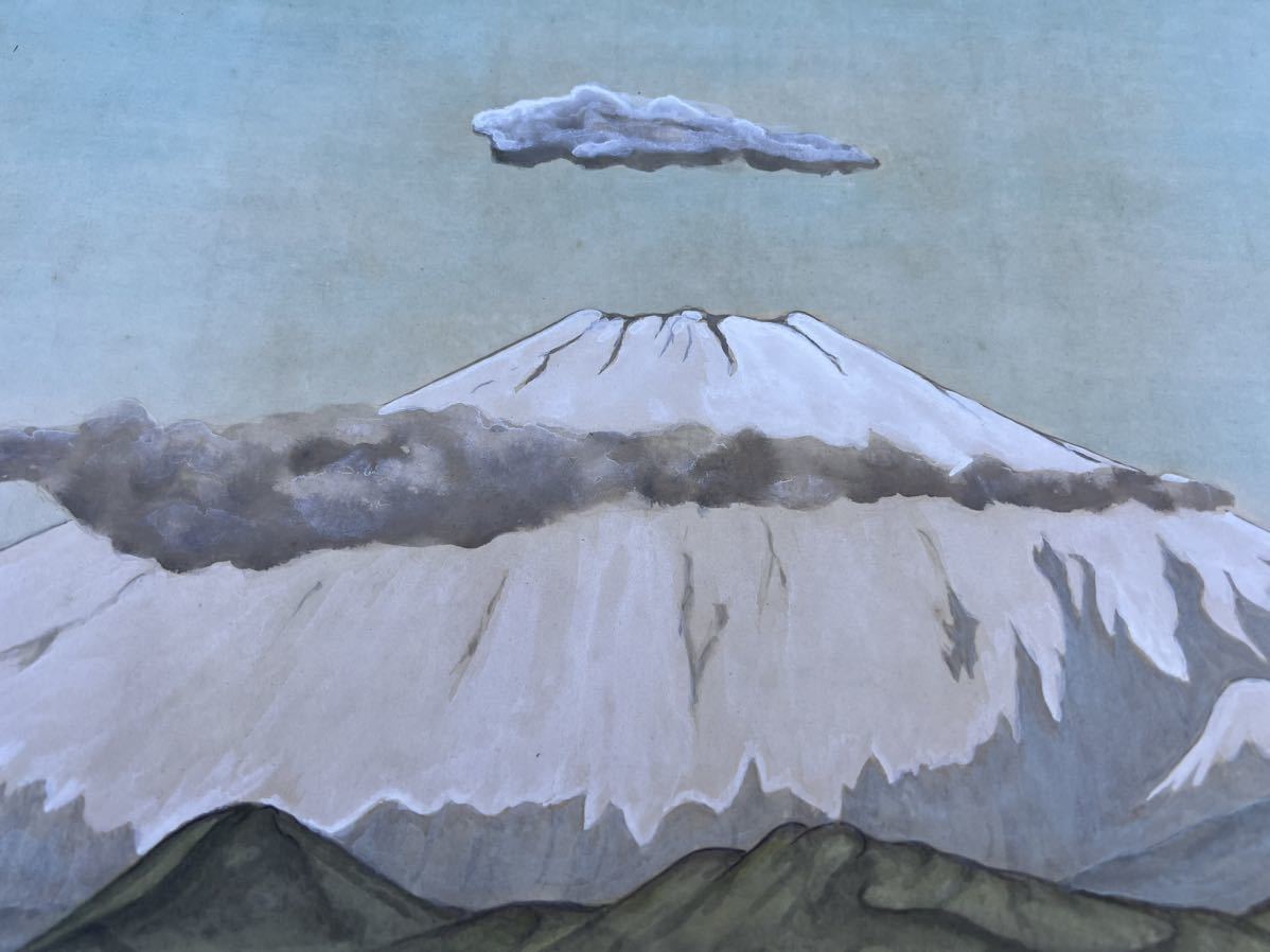 ◆真作　水彩画　江之島より望む　富士山　昭和62年　弘楽◆ B-447_画像5