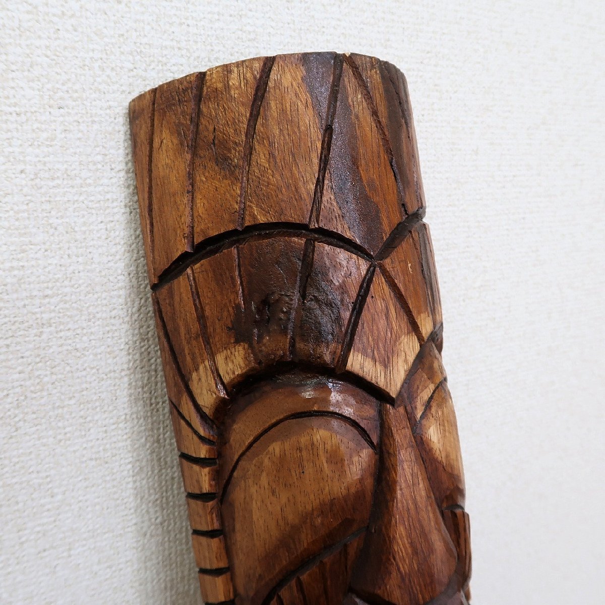 ティキカナロア 木彫りの壁掛けレリーフ 1m TIKI KANALOA ハワイアン雑貨 ティキのお面【アウトレット】【返品不可】350486_画像7