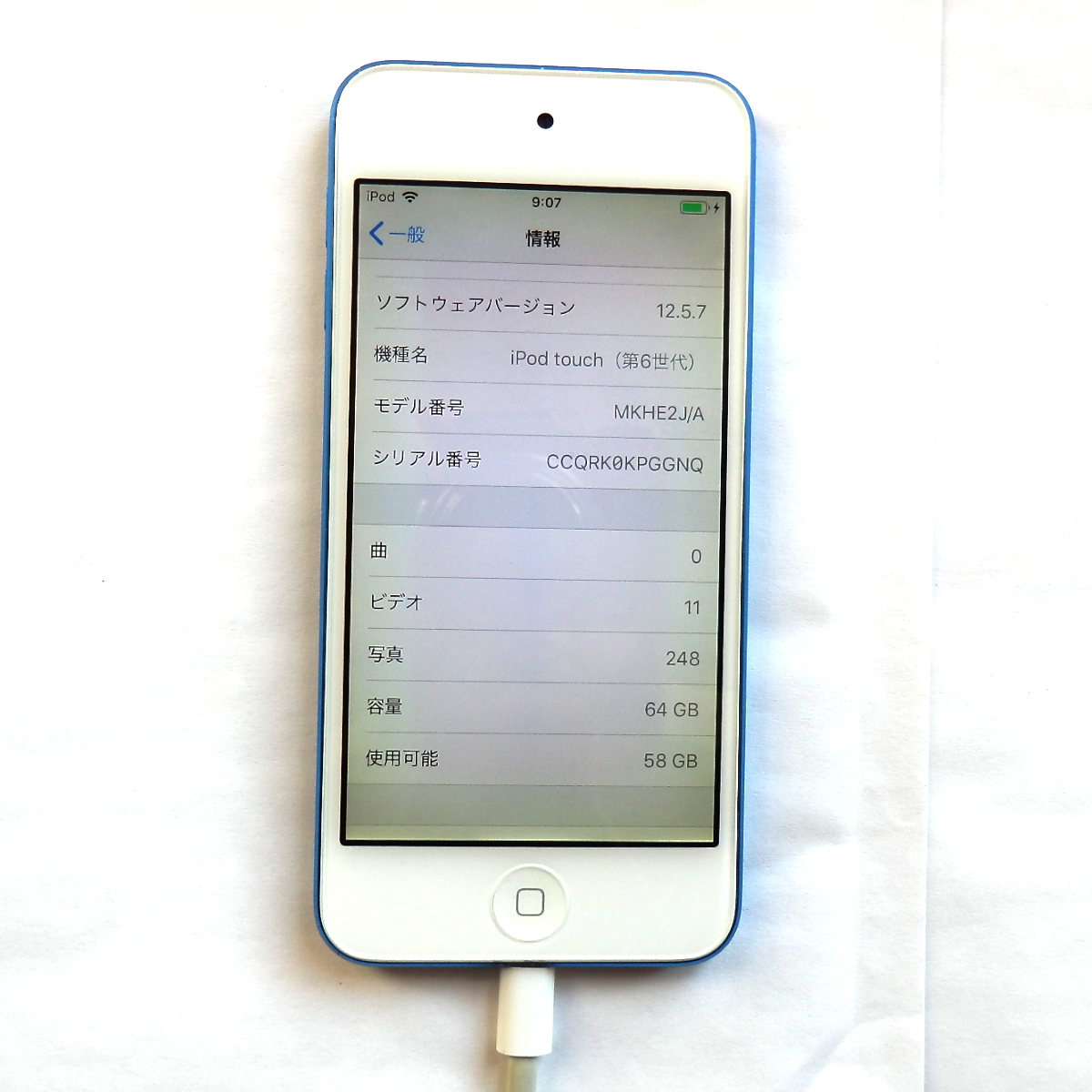 Apple ipod touch 第6世代　64GB　ブルー　A1574_画像3