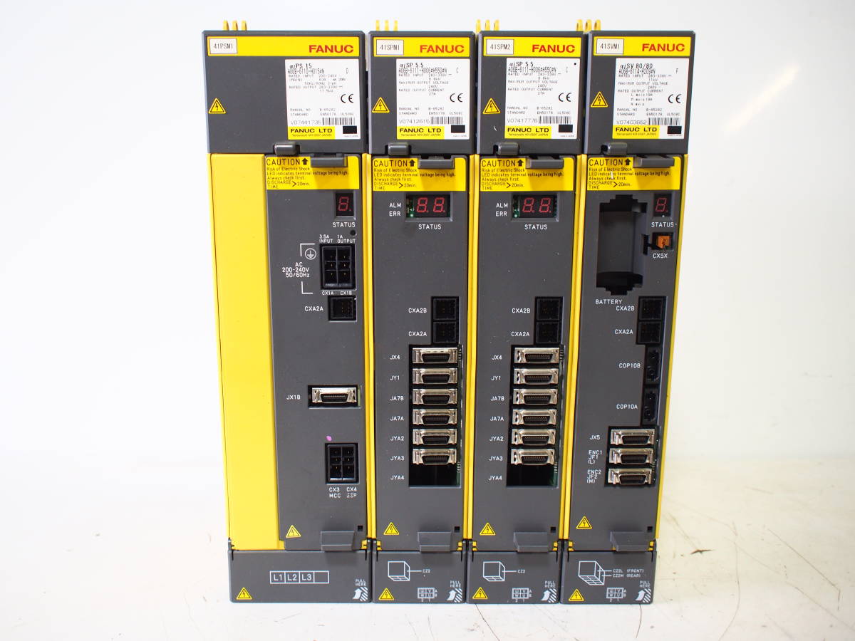 ☆【1T1129-28】FANUC ファナック A06B-6110-H015/A06B-6111-H006#H550 2台 /A06B-6114-H209 計4台セット サーボアンプモジュール ジャンク_画像2