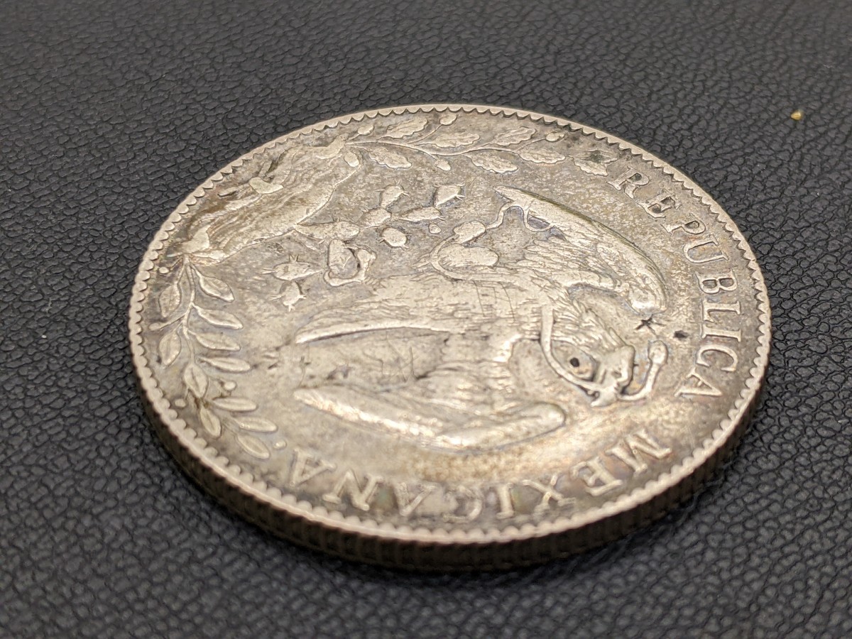 ☆MEXICO　メキシコ　1897年　貿易銀　8レアル銀貨_画像2
