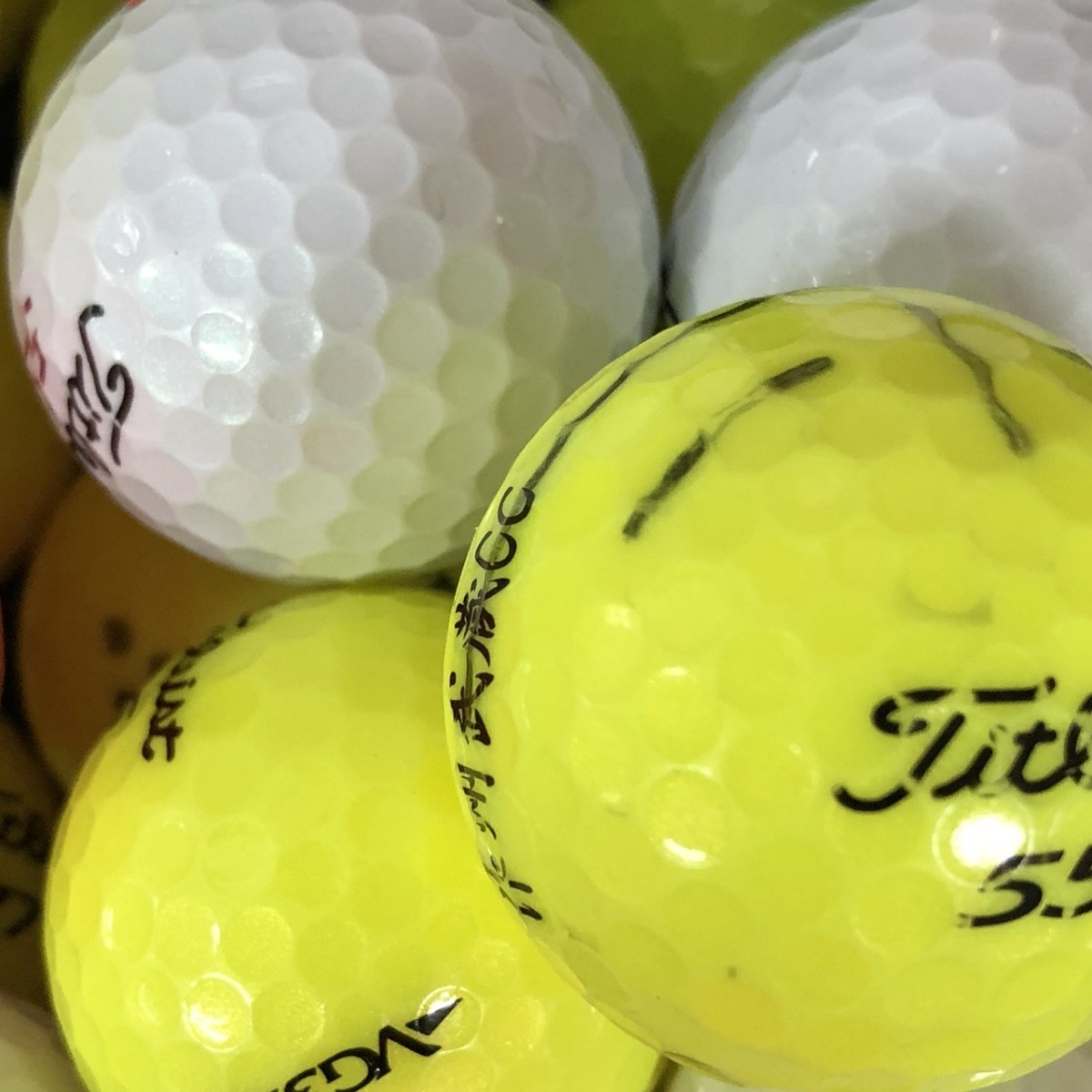 ロストボール タイトリスト VG3 年代混合 12個 A+ABランクマーカー入り 中古 ゴルフボール ロスト Titleist エコボール_画像2