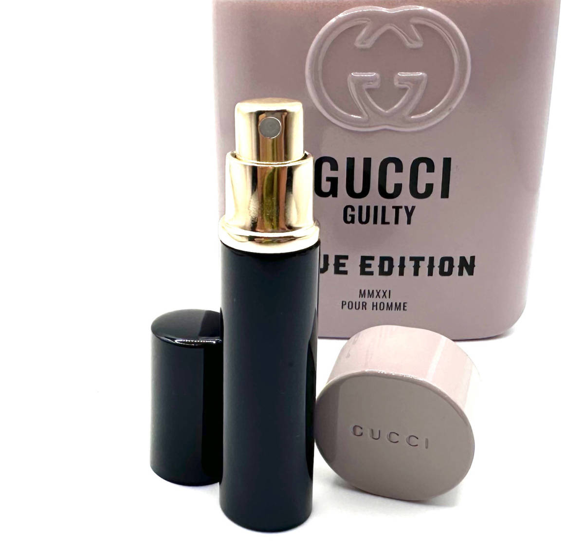 ★グッチ香水・GUCCI・GUILTY LOVE EDITION POUR HOMME EDT. 3.5ml入 Spray 1本 ※画像前方の小(黒)スプレー1本のみ出品となります。_画像2