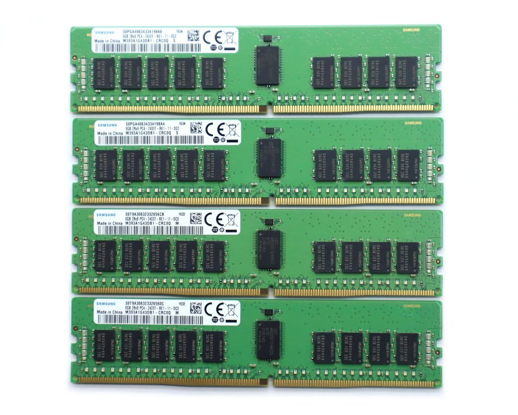 ◇Samsung 8GBx4枚セット32GB分 PC4-2400T-R DDR4 Registered ECC ハイエンドワークステーション/サーバー対応_画像1