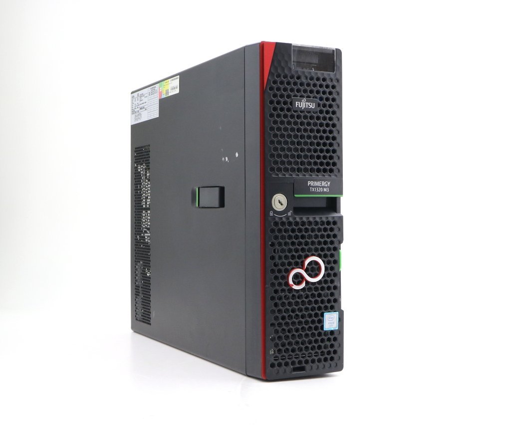 富士通 PRIMERGY TX1320 M3 Xeon E3-1220 v6 3GHz 8GB 300GBx2台(SAS2.5インチ/12Gbps/RAID1構成) DVD-ROM PRAID EP400i