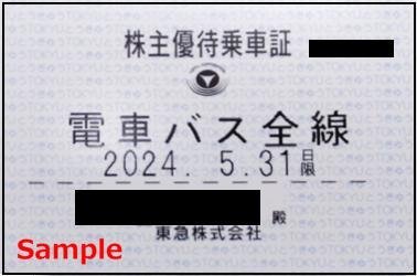 一部送料込◆東急電鉄◆株主優待乗車証 電車バス全線 定期型F-001_画像1