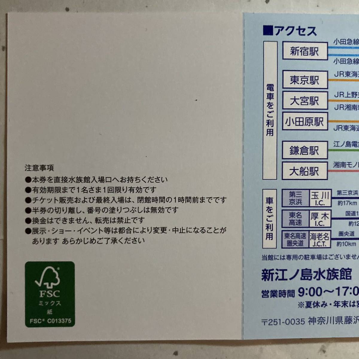 即決 2枚セット 新江ノ島水族館 ご招待券 入場券 えのすい_画像2