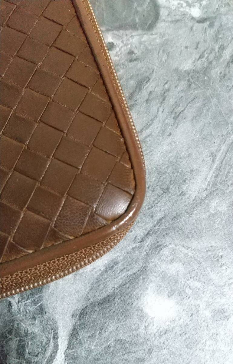 【美品】BOTTEGA.VENETA（ボッテガヴェネタ）イントレチャート/ラウンドファスナー長財布/正規品_画像6