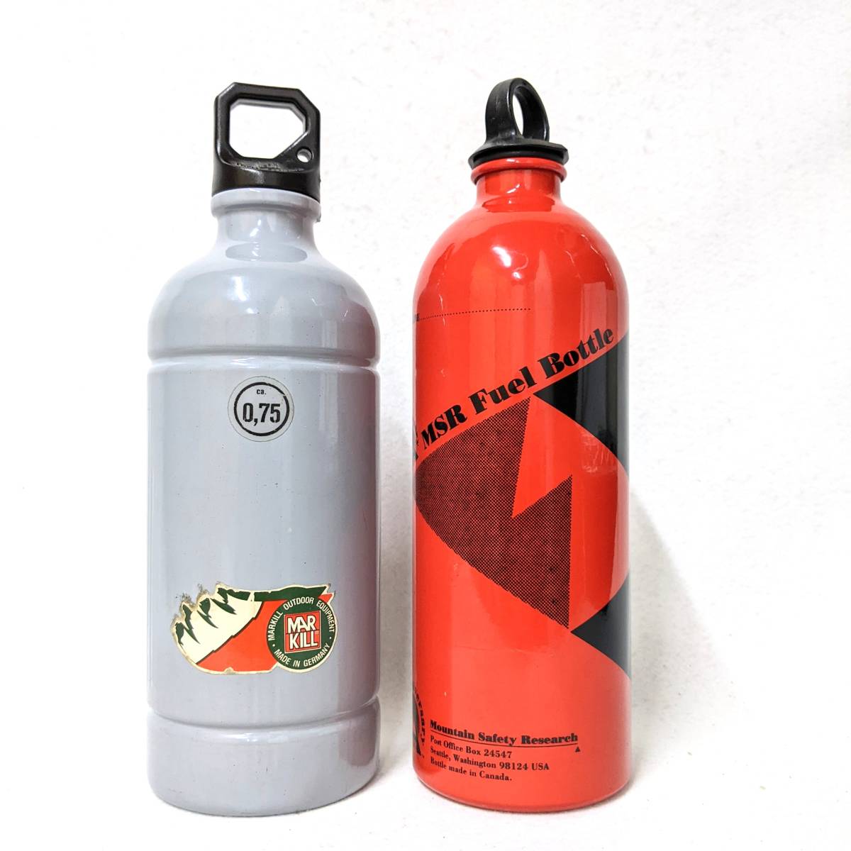 【17416】MSR フューエルボトル 650ml レッド & MARKILL マルキル 0.75L グレー 燃料ボトル 登山 アウトドア キャンプ用品　ビンテージ_画像1