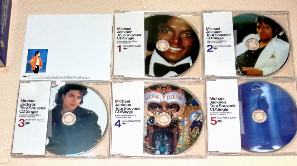 CD　MICHAEL JACKSON マイケルジャクソン　Tour Souvenir CD Single/A Special Limited Picture CD Box Set/ESCA-5703-7/5枚組/限定生産_画像4