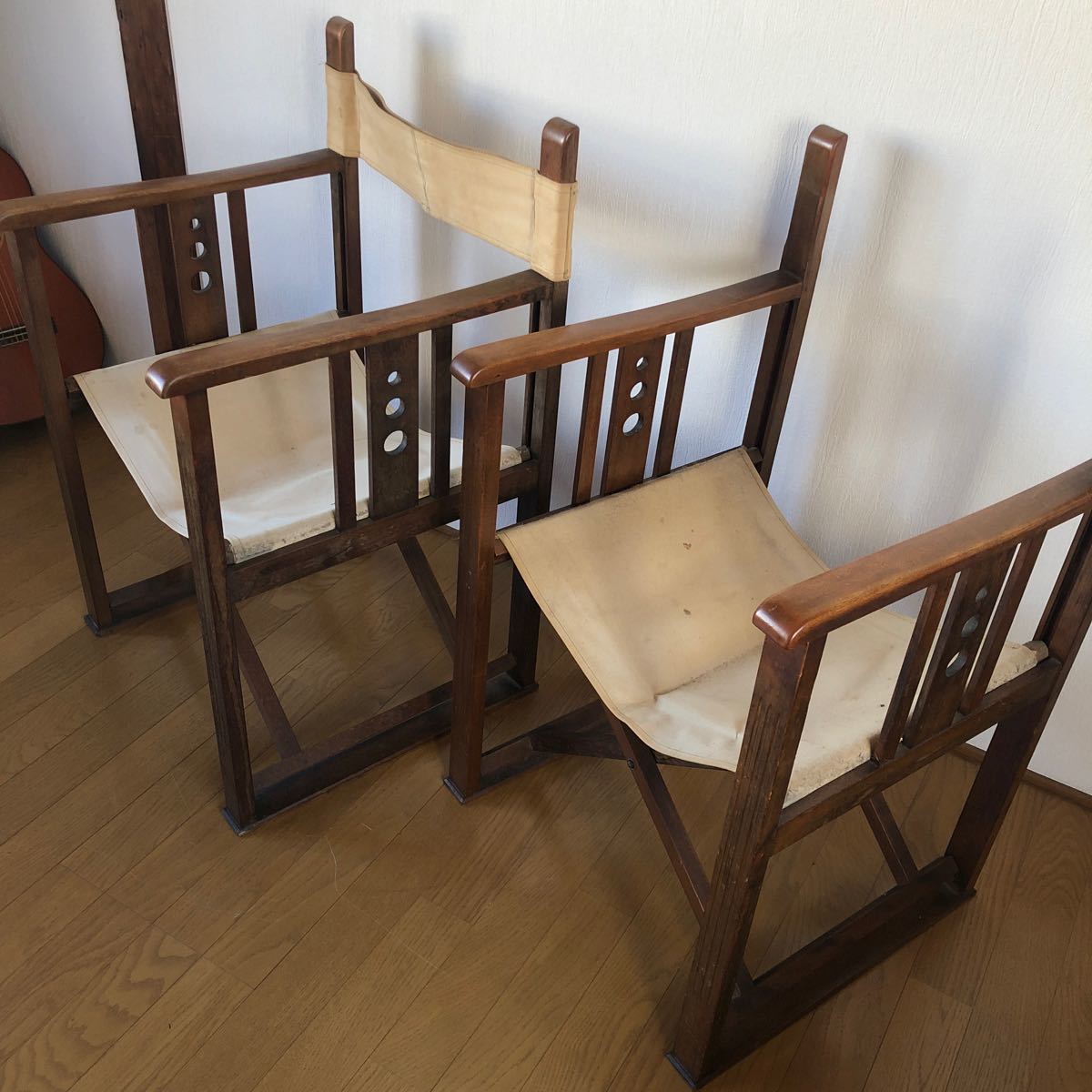YAMAHA家具製アンティーク木製折りたたみ椅子　二脚セット