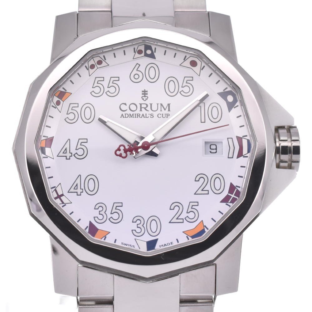 【冬バーゲン★特別送料無料!】 △ コルム CORUM 082.961.20/V700 アドミラルズカップ コンペティション40 自動巻き メンズ 美品 保証書付き E#124948 コルム
