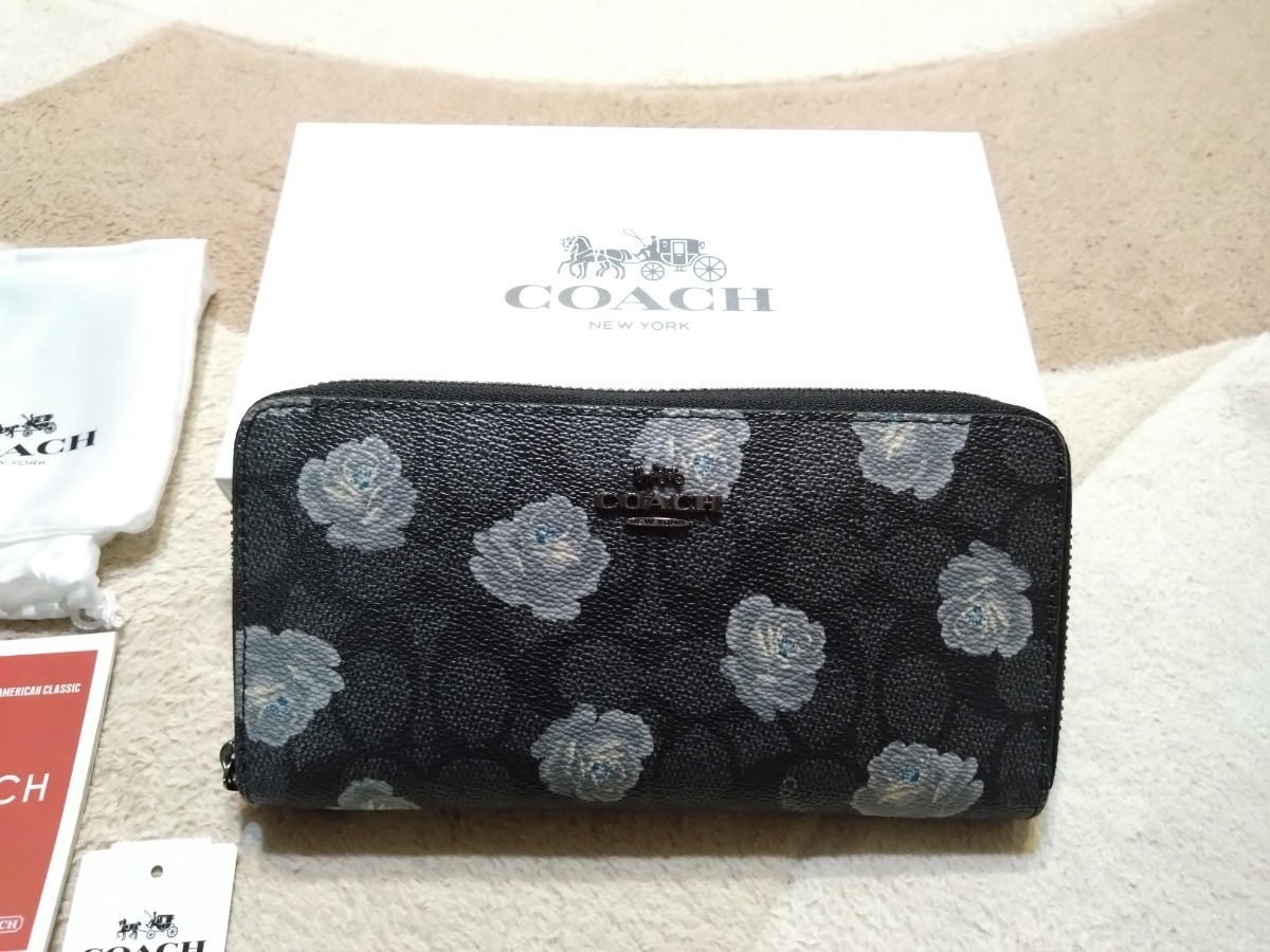 COACH ジップウォレット 長財布 zipウォレット コーチ 花柄 メンズ 財布_画像1