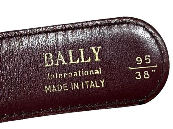 95/38 【送料無料】イタリア製 BALLY バリー レザー ベルト 革 ゴールド バックル カーフ子牛革 メンズアクセサリー 装飾品、革小物の画像2