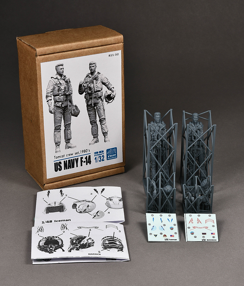 ◆◇R2Miniatures【R11-32】1/32 1980's米海軍F-14パイロットマーベリック&アイスマン(タイプ2)◇◆　_画像3