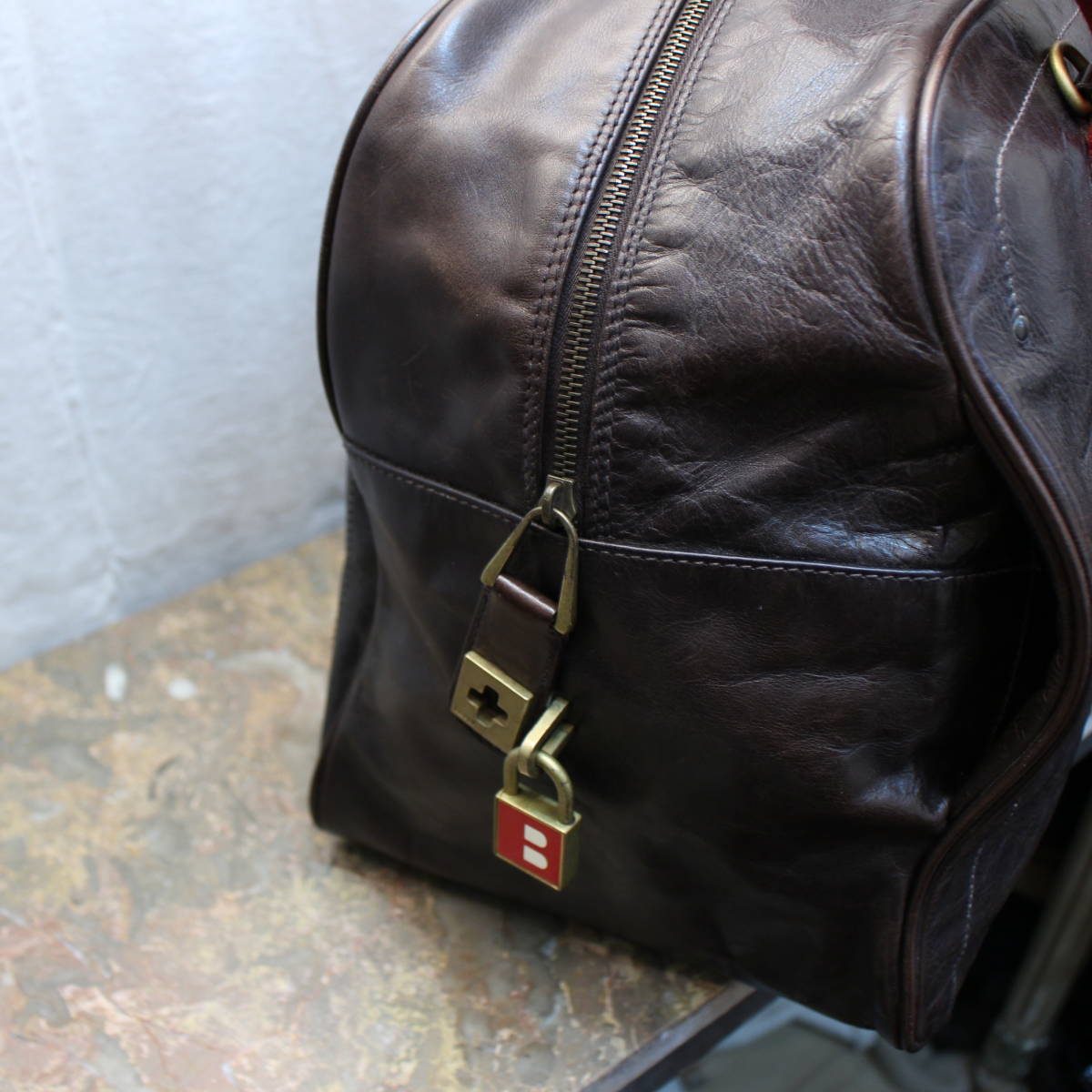 BALLY LINE LEATHER BUSINESS BOSTON BAG/バリーラインレザービジネス